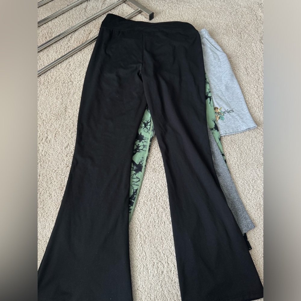 Black Target Bell Bottom Leggings